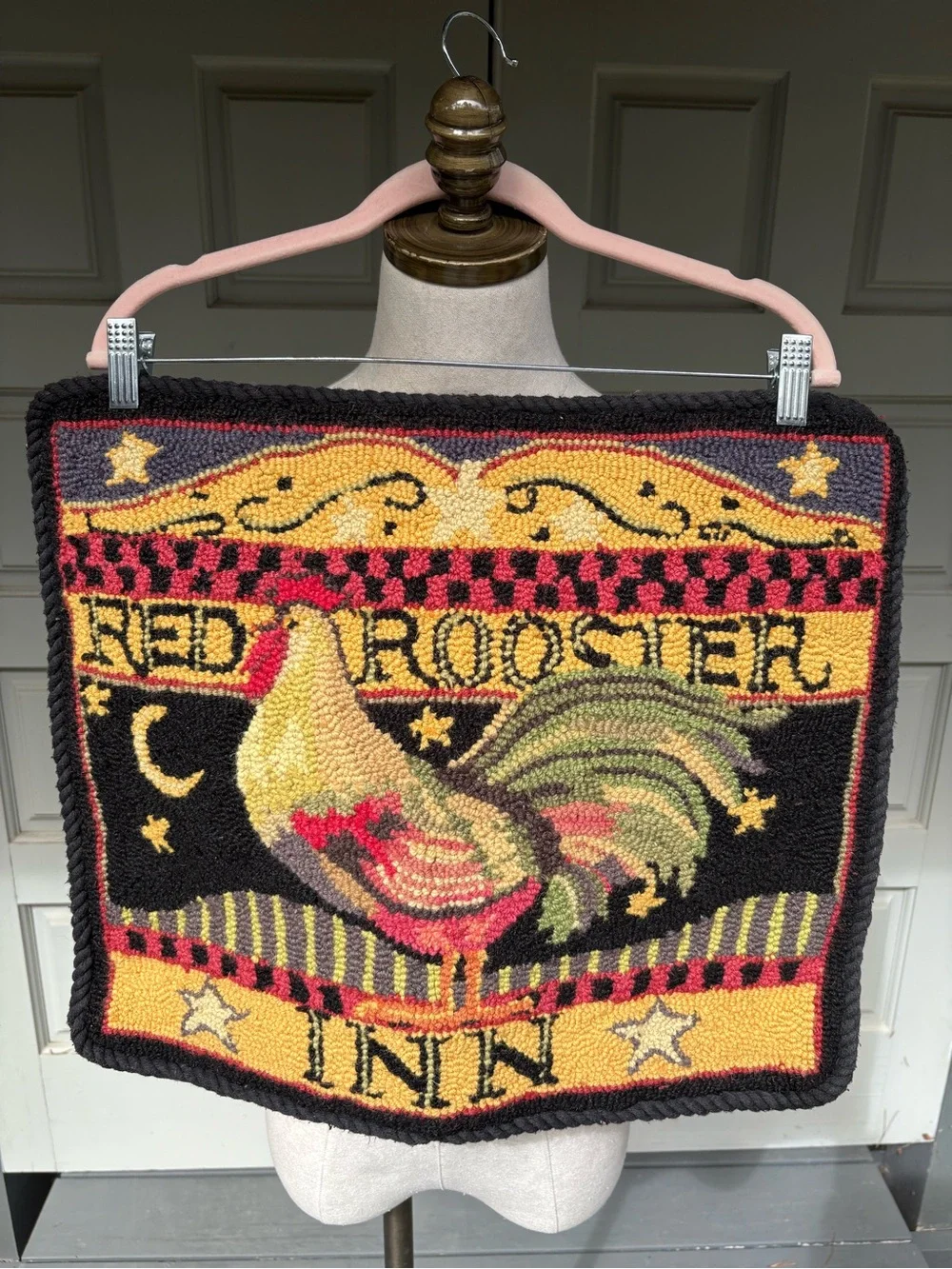 Red Rooster Inn Looped Wool Accent Pillow Cover